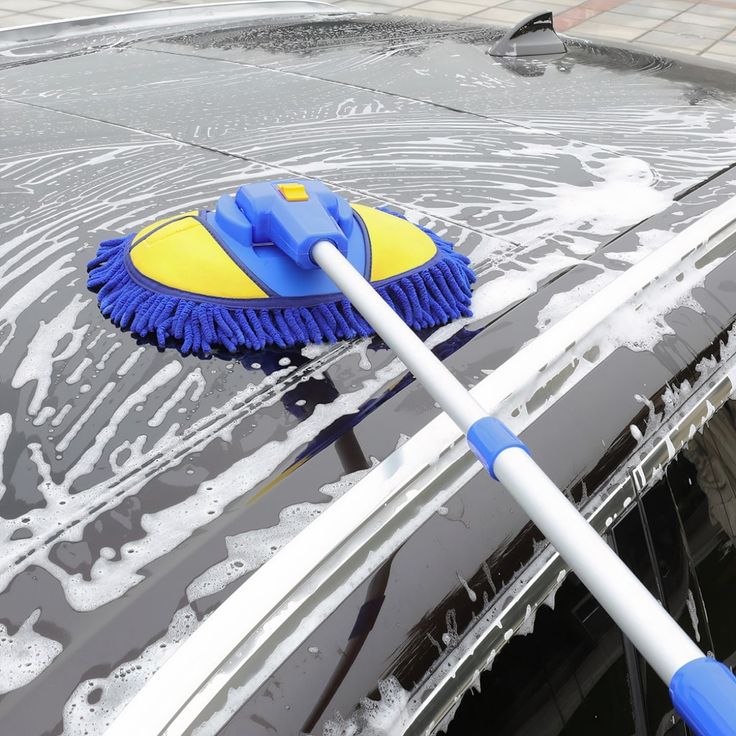 buzybe Car Wash Mop with Extendable Handle – 360° Microfiber Cleaning Brush | Telescopic Car Cleaning Tool BuzyBe
