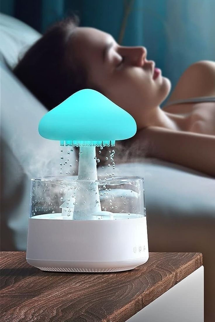 Buzybe Cloud Humidifier with Remote Control &amp; Waterfall Lamp | Relaxing Rain Cloud Aroma Diffuser &amp; LED Night Light BuzyBe