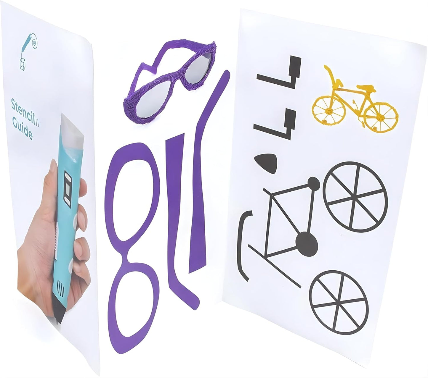 BuzyBe 3D Printing Pen with LCD Display for Kids & Adults – DIY Arts & Crafts Tool with 3 PLA Filaments, Stencil Book & Guide – Safe 3D Pen for Kids, Fun Magic Pen for Creative Projects & Learning