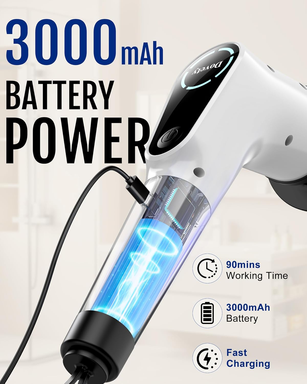Dovety Electric Spin Scrubber, Cordless Cleaning Brush, Shower Scrubber with 8 Replaceable Brush Head, Power Cleaning Brush with Extension Handle, 2 Adjustable Speed, for Bathtub Grout Tile Floor buzybe