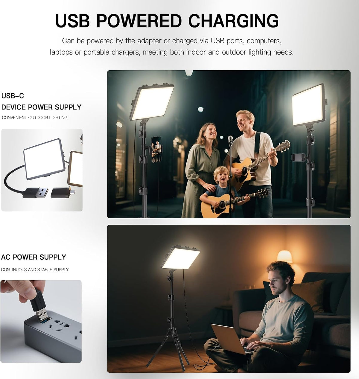 NiceVeedi 1-Pack LED Video Light Kit, Photography Lighting Kit, 2800-6500K Dimmable Studio Light with Tripod Stand & Phone Holder, 73" Stream Light for Video Recording, Game Streaming, YouTube buzybe