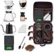 BuzyBe Coffee Maker Set 9-Piece V60 Coffee Kit Pour Over with Manual Coffee Grinder, Glass Dripper, Server, Gooseneck Kettle, Digital Scale, Filters & Travel Gift Bag for Home Office Camping