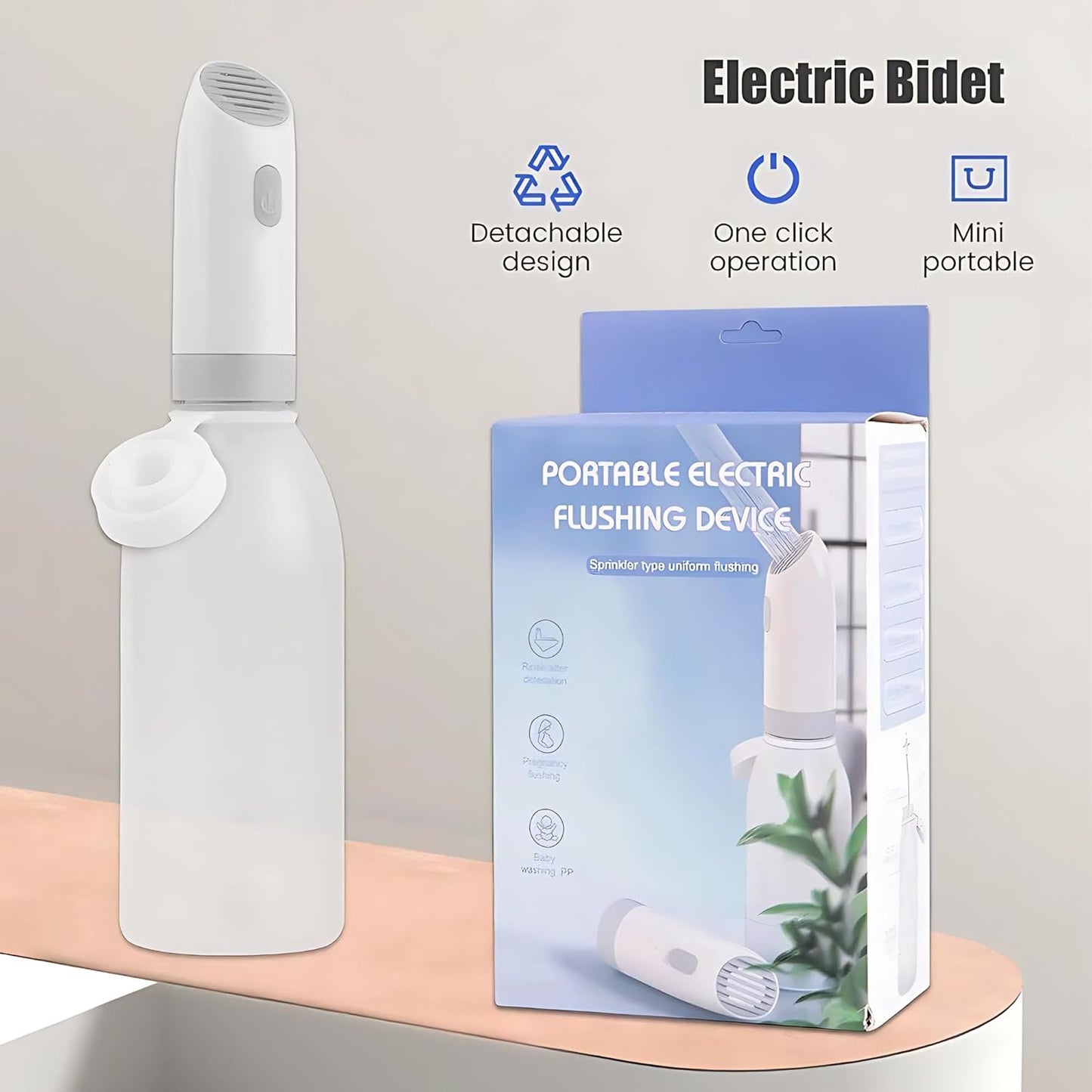 BuzyBe Portable Bidet for Travel | شطاف المسافر USB Rechargeable Electric Shattaf | Handheld High-Pressure Bidet Sprayer for Toilet, Camping Essentials, شطاف السفر Personal Hygiene for Traveling