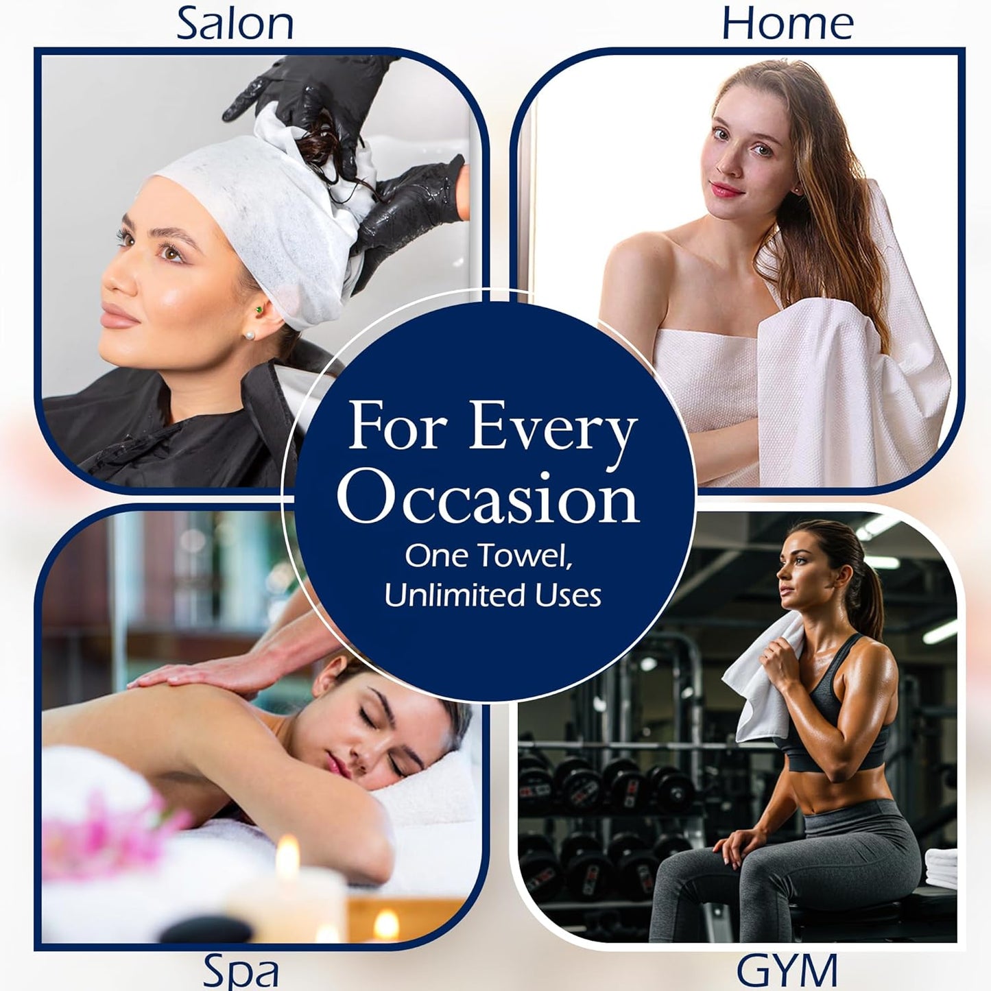 BuzyBe Disposable Bath Towels 10 Pack with Body Scrubber Set | Super Soft & Highly Absorbent | Individually Packed Shower Towels for Travel, Gym, Spa, Hotel, Camping & Sports (70 x 140 cm)