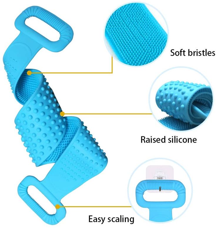 Buzybe Silicone Bath Body Scrubber – Soft Silicone Shower Exfoliating Body Brush BuzyBe