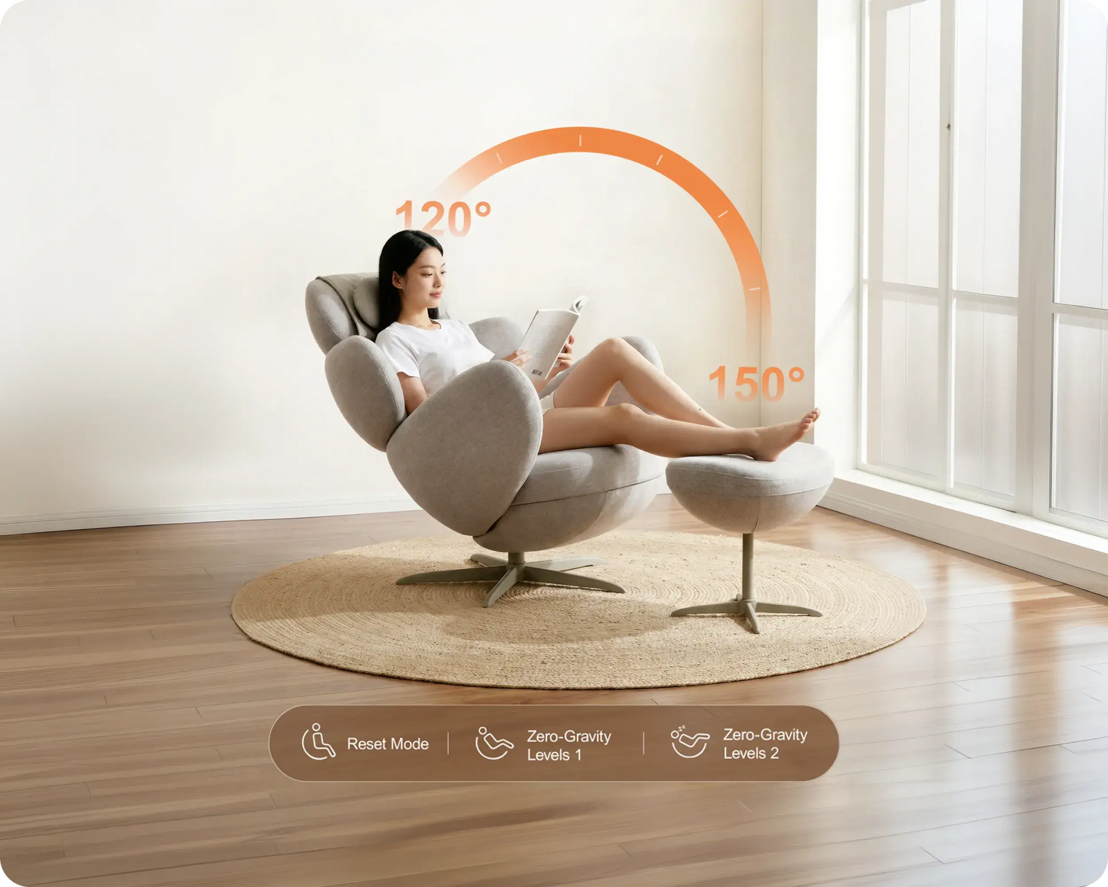 Sofa Massage Chair with Ottoman – Modern Ergonomic Recliner for Home & Office | Buzybe buzybe