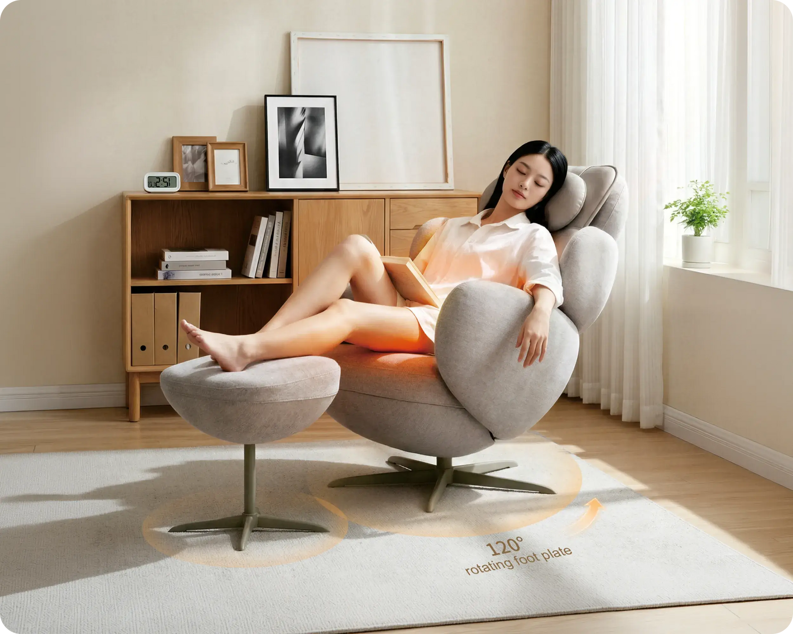 Sofa Massage Chair with Ottoman – Modern Ergonomic Recliner for Home & Office | Buzybe buzybe