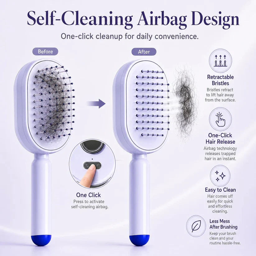 BuzyBe Electric Spray Air Cushion Massage Comb with Oil Applicator, Rechargeable Hair Massage Brush with Essential Oil Mist, Detangling Anti-Static Scalp Care Comb for Women & Girls BuzyBe