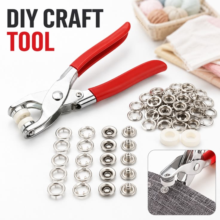 Buzybe  Metal Snap Button Tool Kit – Professional Press Stud Fastener Setting Tool BuzyBe