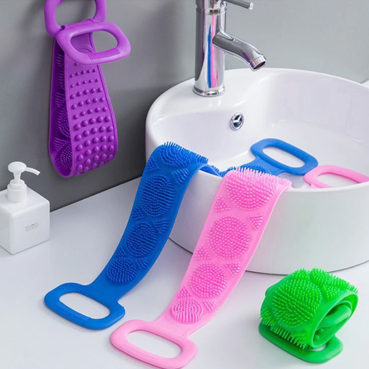 Buzybe Silicone Bath Body Scrubber – Soft Silicone Shower Exfoliating Body Brush BuzyBe