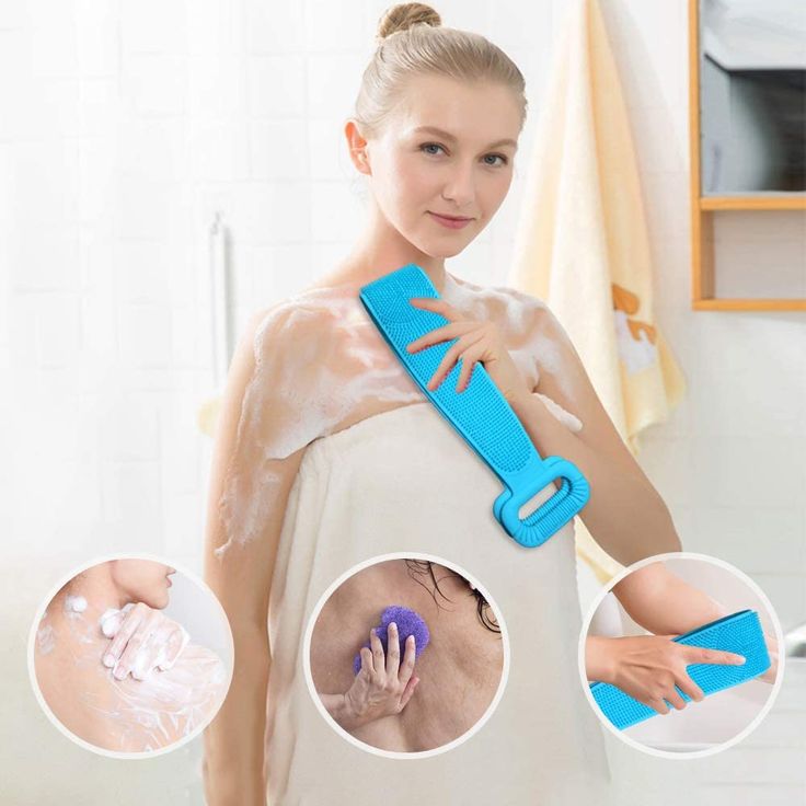 Buzybe Silicone Bath Body Scrubber – Soft Silicone Shower Exfoliating Body Brush BuzyBe