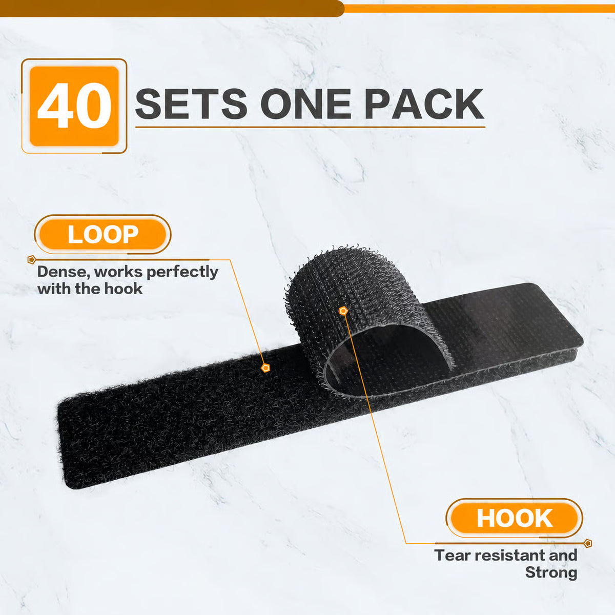 buzybe Heavy Duty Hook & Loop Adhesive Strips | Strong Self-Adhesive Fastening Tape for Home, Office & DIY BuzyBe