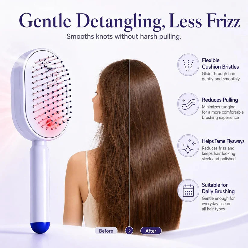 BuzyBe Electric Spray Air Cushion Massage Comb with Oil Applicator, Rechargeable Hair Massage Brush with Essential Oil Mist, Detangling Anti-Static Scalp Care Comb for Women & Girls BuzyBe