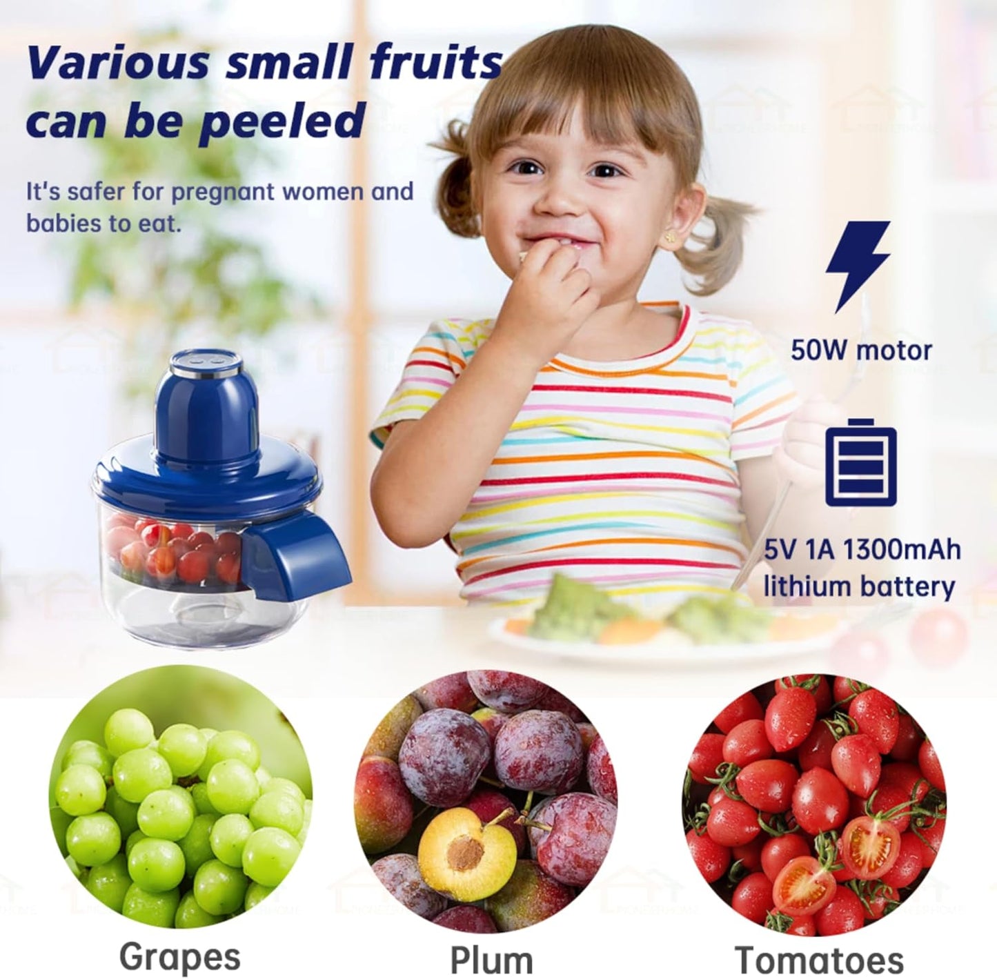 BuzyBe Automatic Garlic Peeling Machine – USB Rechargeable Electric Grape & Cherry Tomato Peeler for Easy Kitchen Use