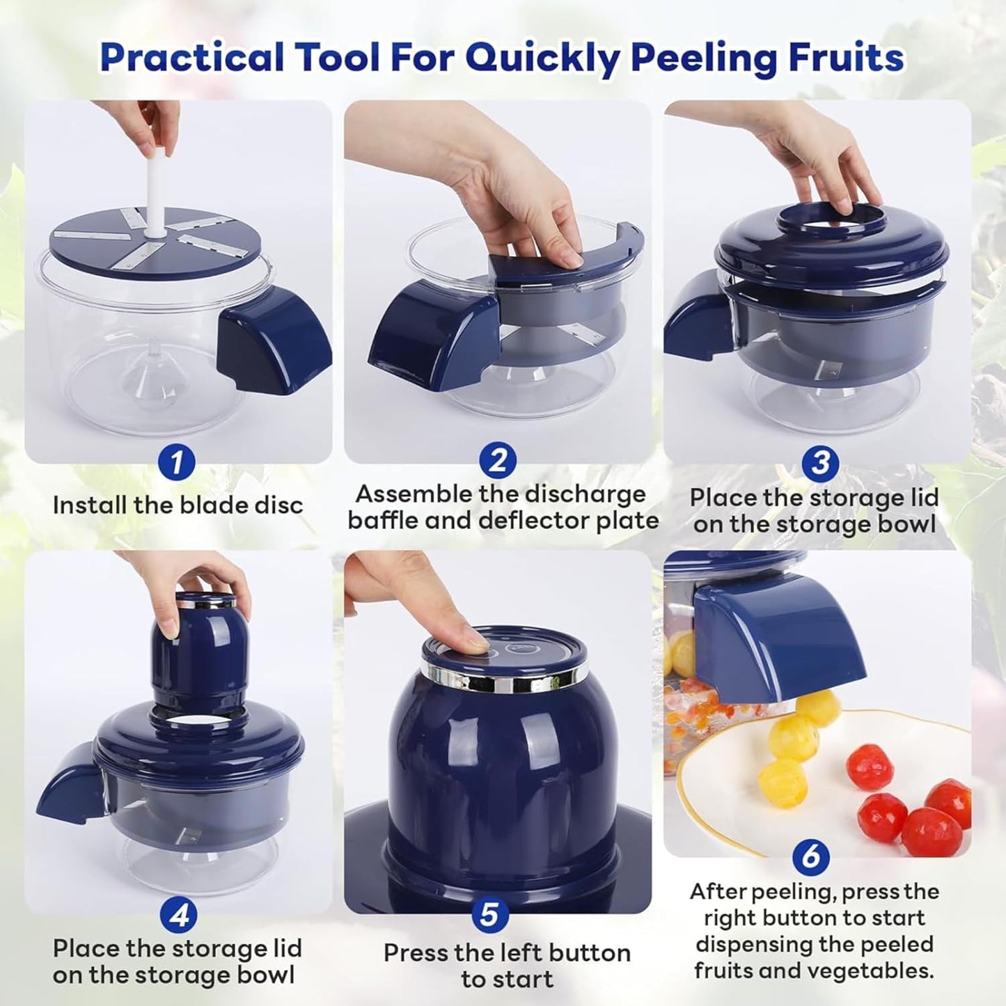 BuzyBe Automatic Garlic Peeling Machine – USB Rechargeable Electric Grape & Cherry Tomato Peeler for Easy Kitchen Use
