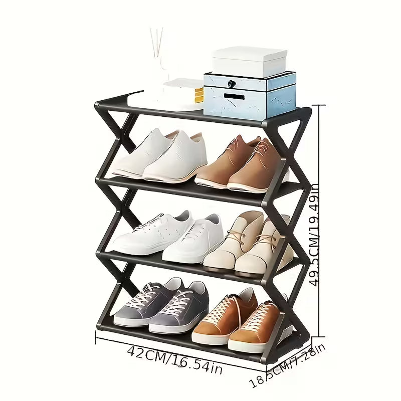 Z-Fold 4-Tier Shoe Rack — No Assembly Needed Casa Noor