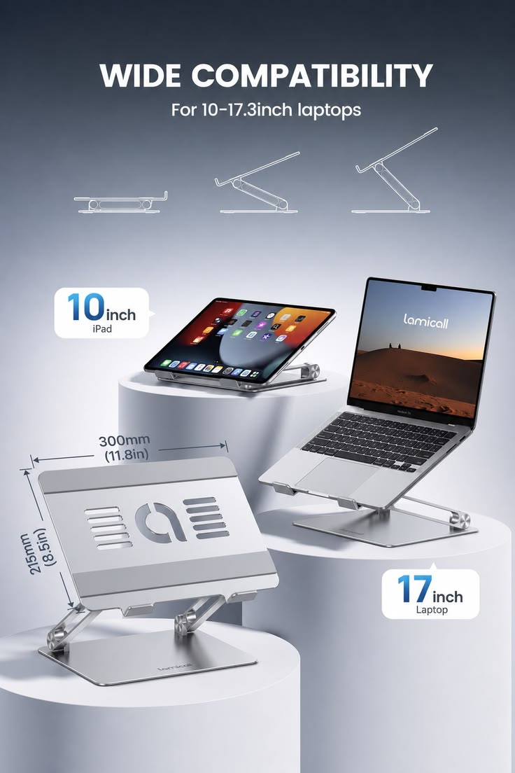BUZYBE Foldable & Adjustable Laptop Stand – Portable Ergonomic Laptop Holder buzybe