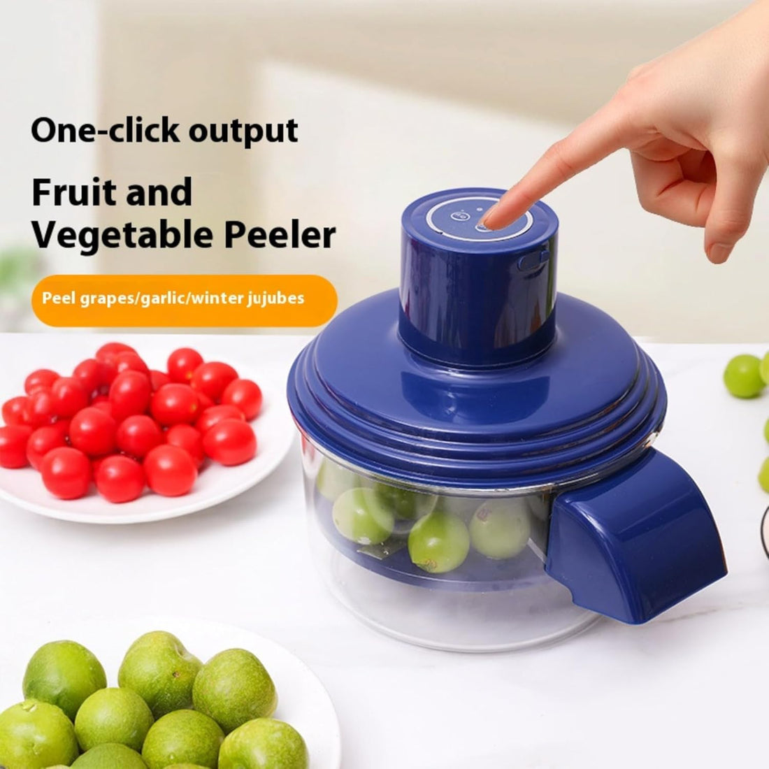 BuzyBe Automatic Garlic Peeling Machine – USB Rechargeable Electric Grape & Cherry Tomato Peeler for Easy Kitchen Use BuzyBe